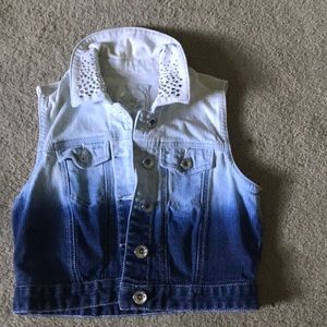 Justice ombre denim vest